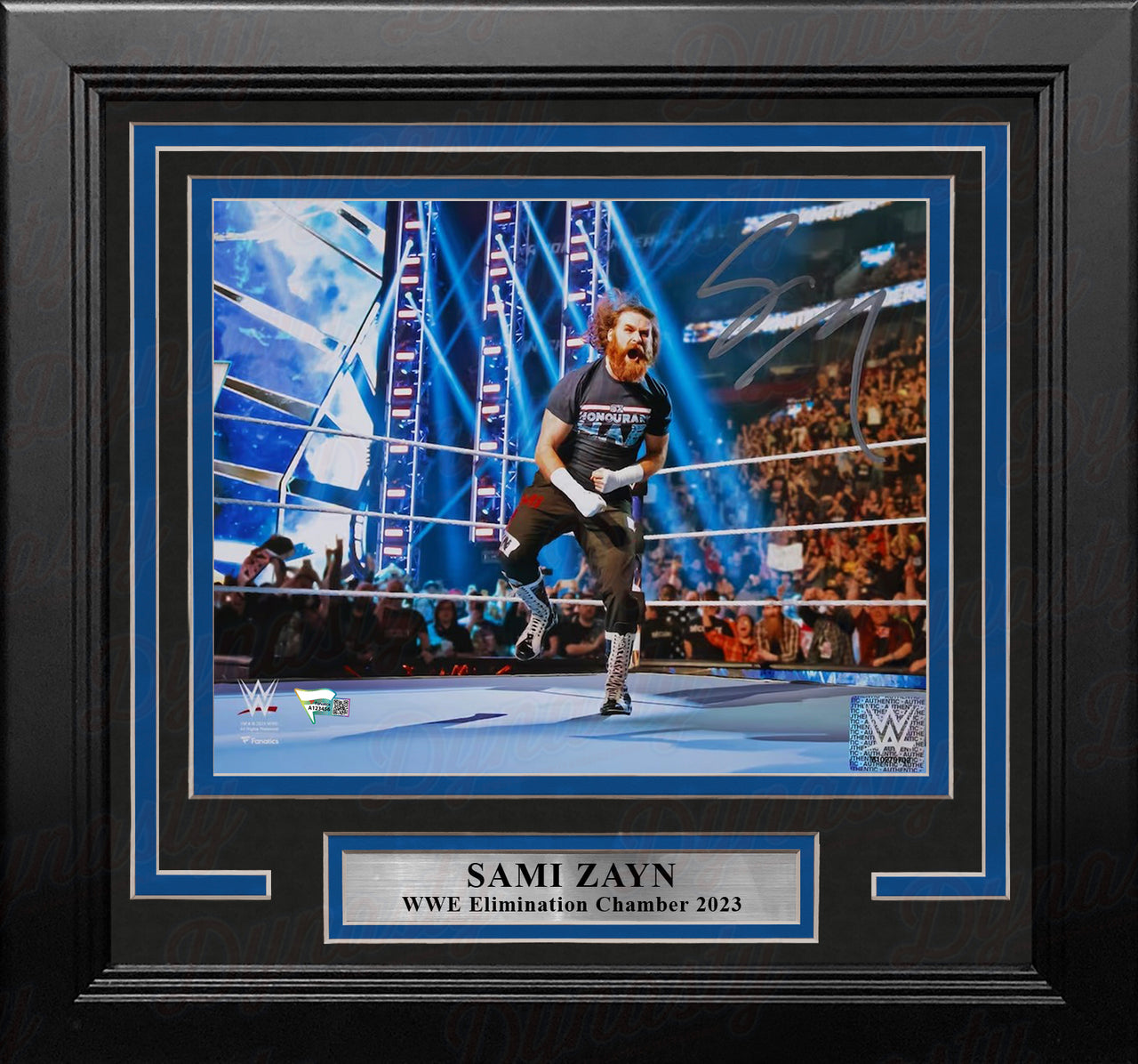 Sami Zayn Elimination Chamber 2023 Autographed WWE Wrestling 8" x 10" Framed Photo - Dynasty Sports & Framing 