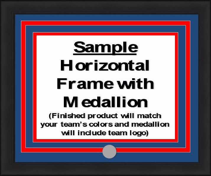 NHL Hockey Photo Picture Frame Kit - Hartford Whalers (Blue Matting, Green Trim) - Dynasty Sports & Framing 