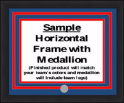 NHL Hockey Photo Picture Frame Kit - Calgary Flames (Red Matting, Orange Trim) - Dynasty Sports & Framing 