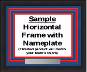 NHL Hockey Photo Picture Frame Kit - Calgary Flames (Red Matting, Orange Trim) - Dynasty Sports & Framing 