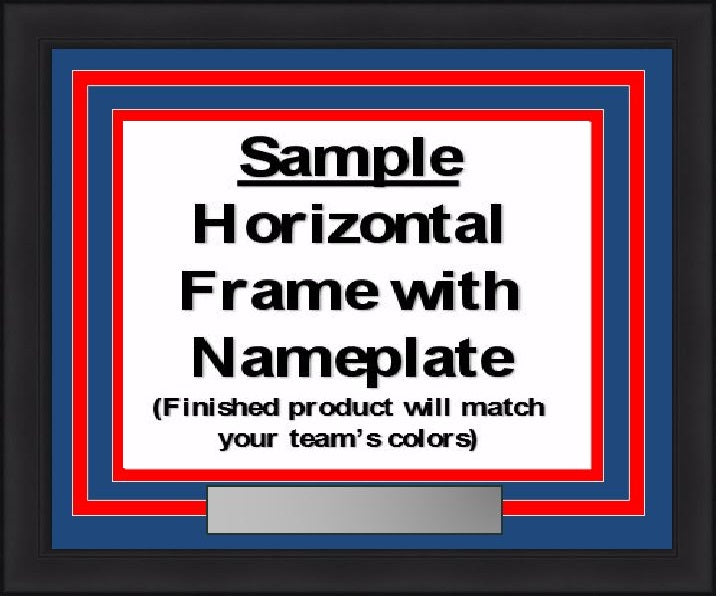 NHL Hockey Photo Picture Frame Kit - Hartford Whalers (Blue Matting, Green Trim) - Dynasty Sports & Framing 