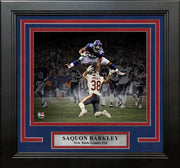 Saquon Barkley Blackout Hurdle New York Giants 8" x 10" Framed Football Photo - Dynasty Sports & Framing 