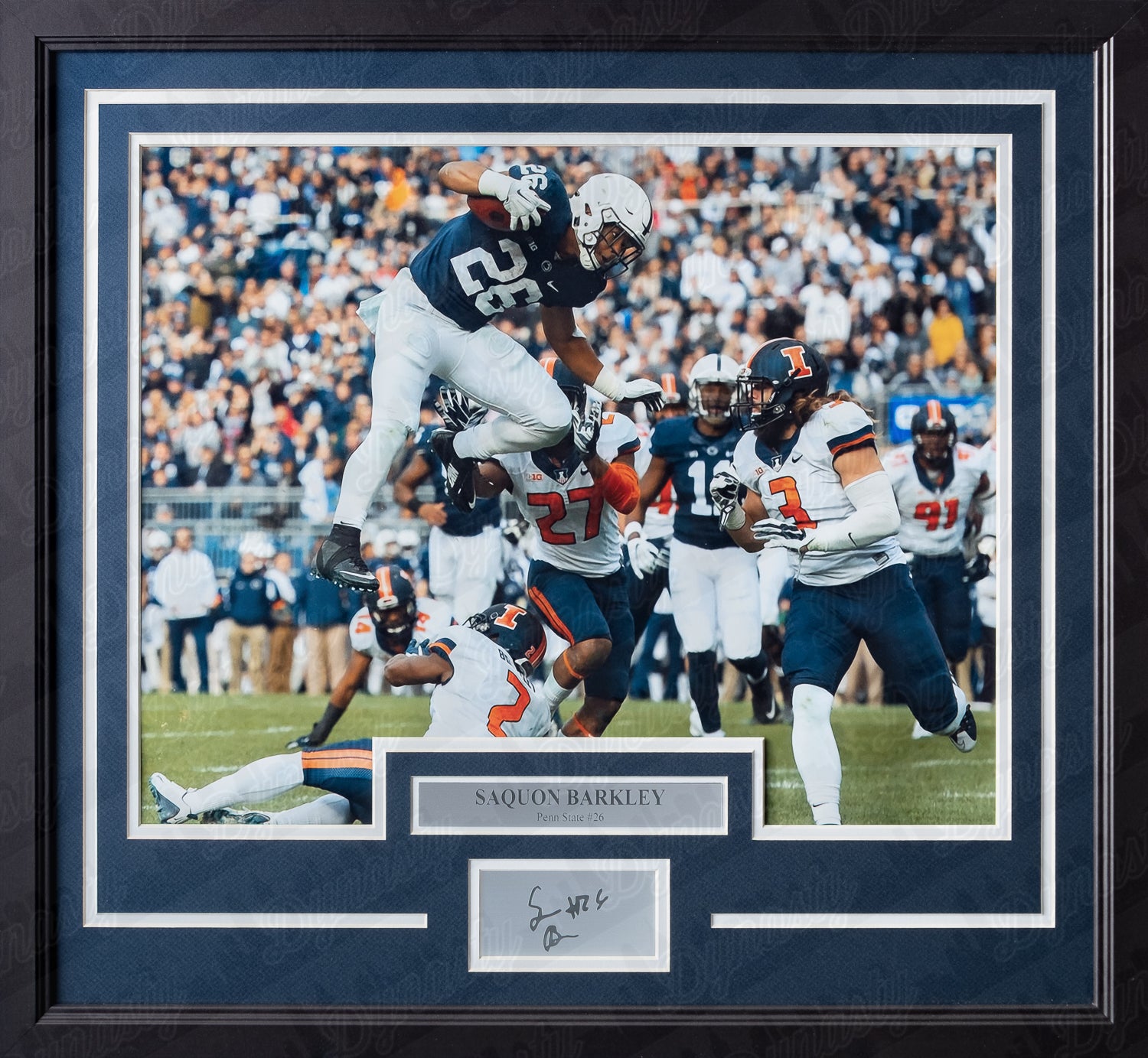 Saquon Barkley Penn State Nittany Lions College Football Framed Photo with Engraved Autograph - Dynasty Sports & Framing 