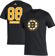 David Pastrnak Boston Bruins Adidas Player Name & Number T-Shirt - Black - Dynasty Sports & Framing 