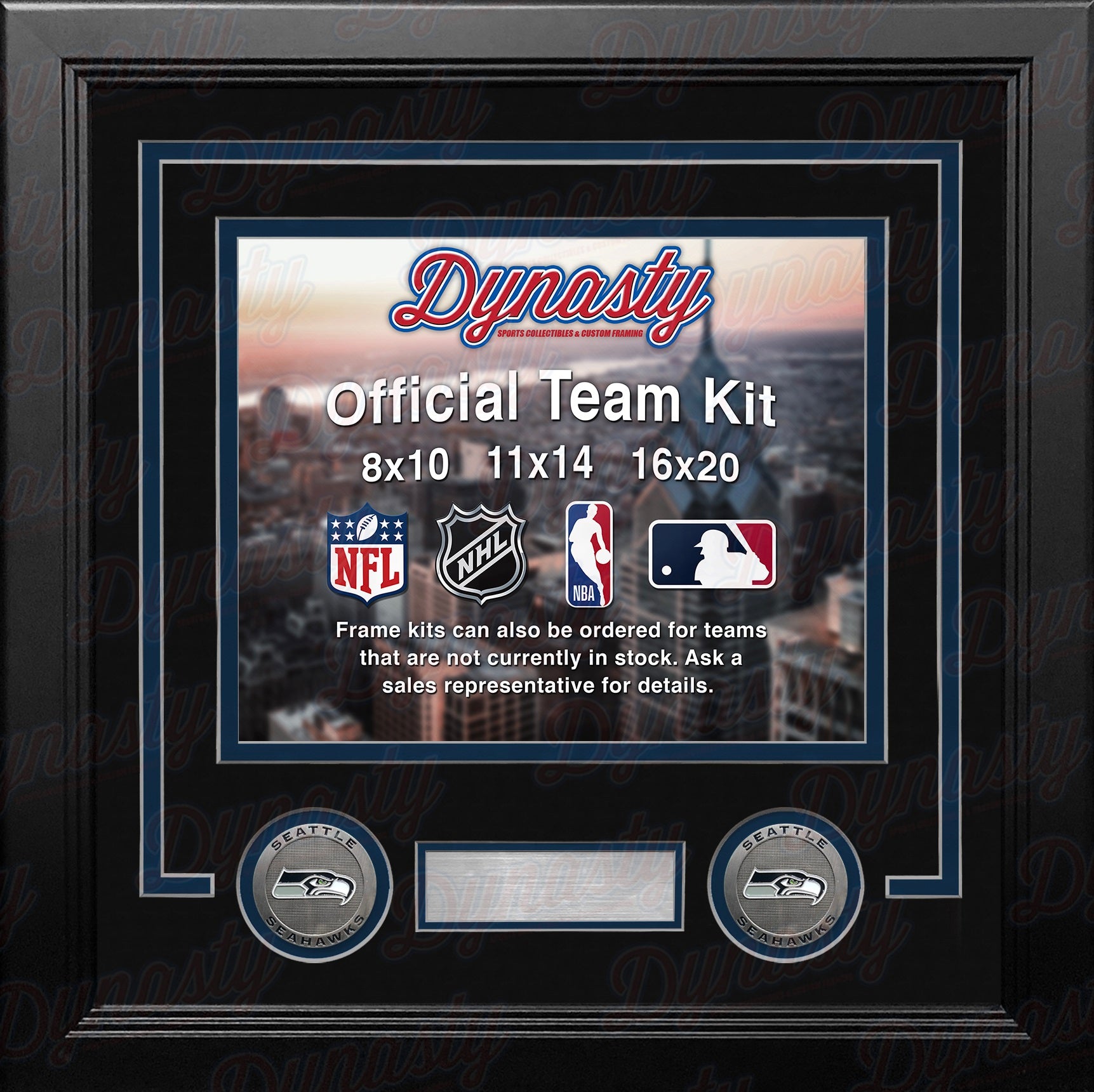 Seattle Seahawks Custom NFL Football 8x10 Picture Frame Kit (Multiple Colors) - Dynasty Sports & Framing 