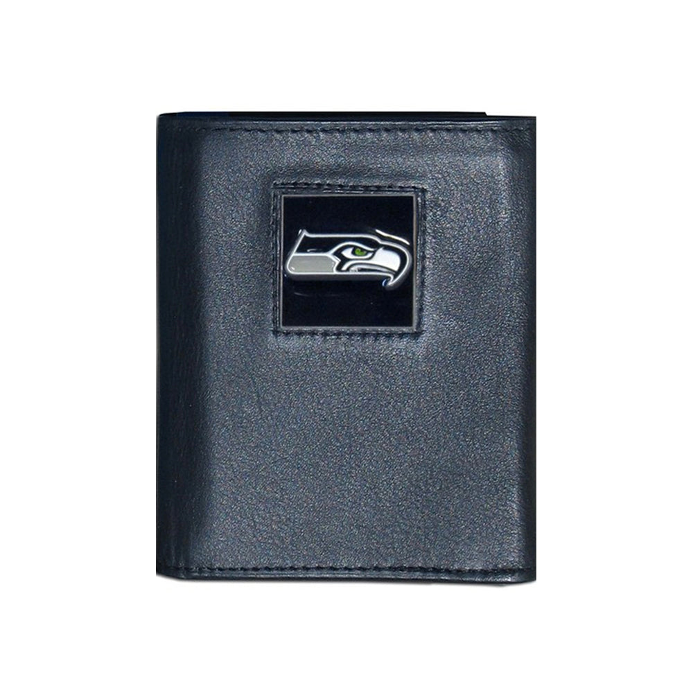 Seattle Seahawks FineGrain Leather Tri-Fold Wallet - Dynasty Sports & Framing 