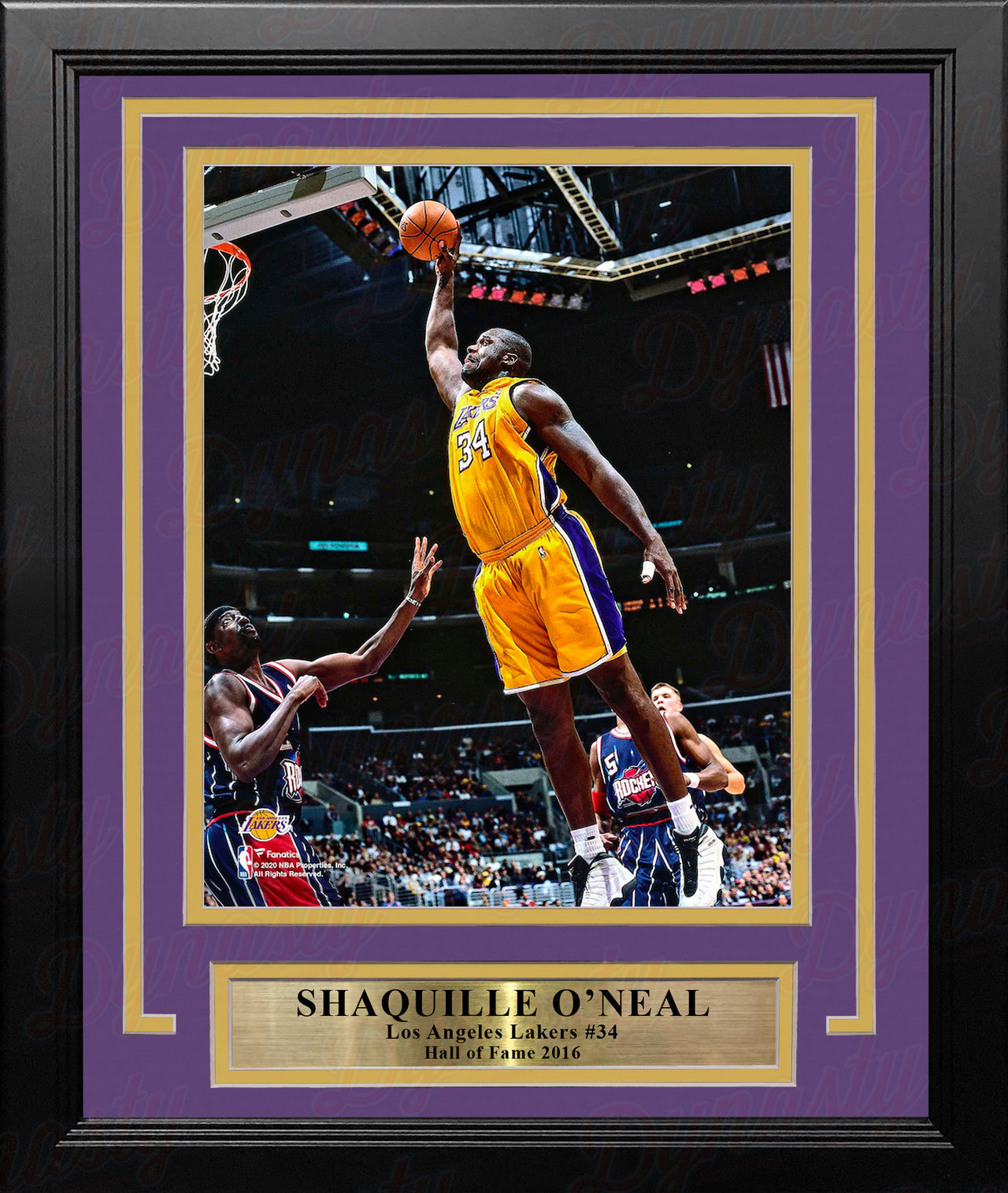 Shaquille O'Neal v. Rockets Los Angeles Lakers 8" x 10" Framed Basketball Photo - Dynasty Sports & Framing 