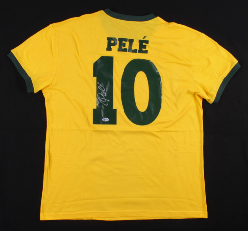 Pele Brazil Autographed Soccer Jersey - Dynasty Sports & Framing 