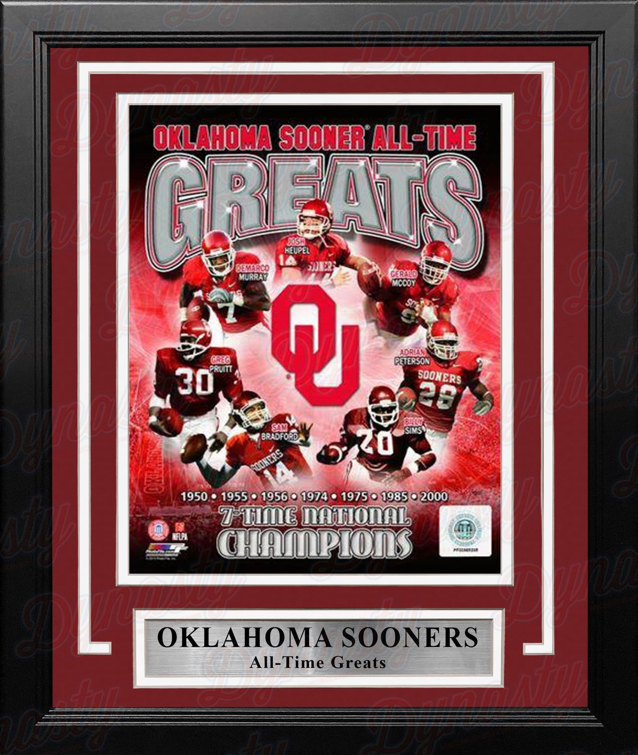 Oklahoma Sooners All-Time Greats NCAA College Football 8" x 10" Framed and Matted Photo - Dynasty Sports & Framing 