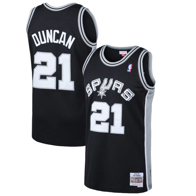 Tim Duncan San Antonio Spurs Mitchell & Ness Black 1998-99 Hardwood Classics Swingman Jersey - Dynasty Sports & Framing 