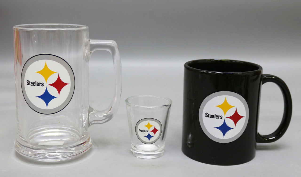 Pittsburgh Steelers 3-Piece Glassware Gift Set - Dynasty Sports & Framing 
