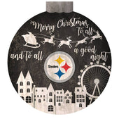 Pittsburgh Steelers 12" Christmas Village Wall Art Wood Sign - Dynasty Sports & Framing 