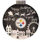 Pittsburgh Steelers 12" Christmas Village Wall Art Wood Sign - Dynasty Sports & Framing 