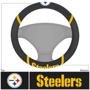 Pittsburgh Steelers Deluxe Football Steering Wheel Cover - Dynasty Sports & Framing 
