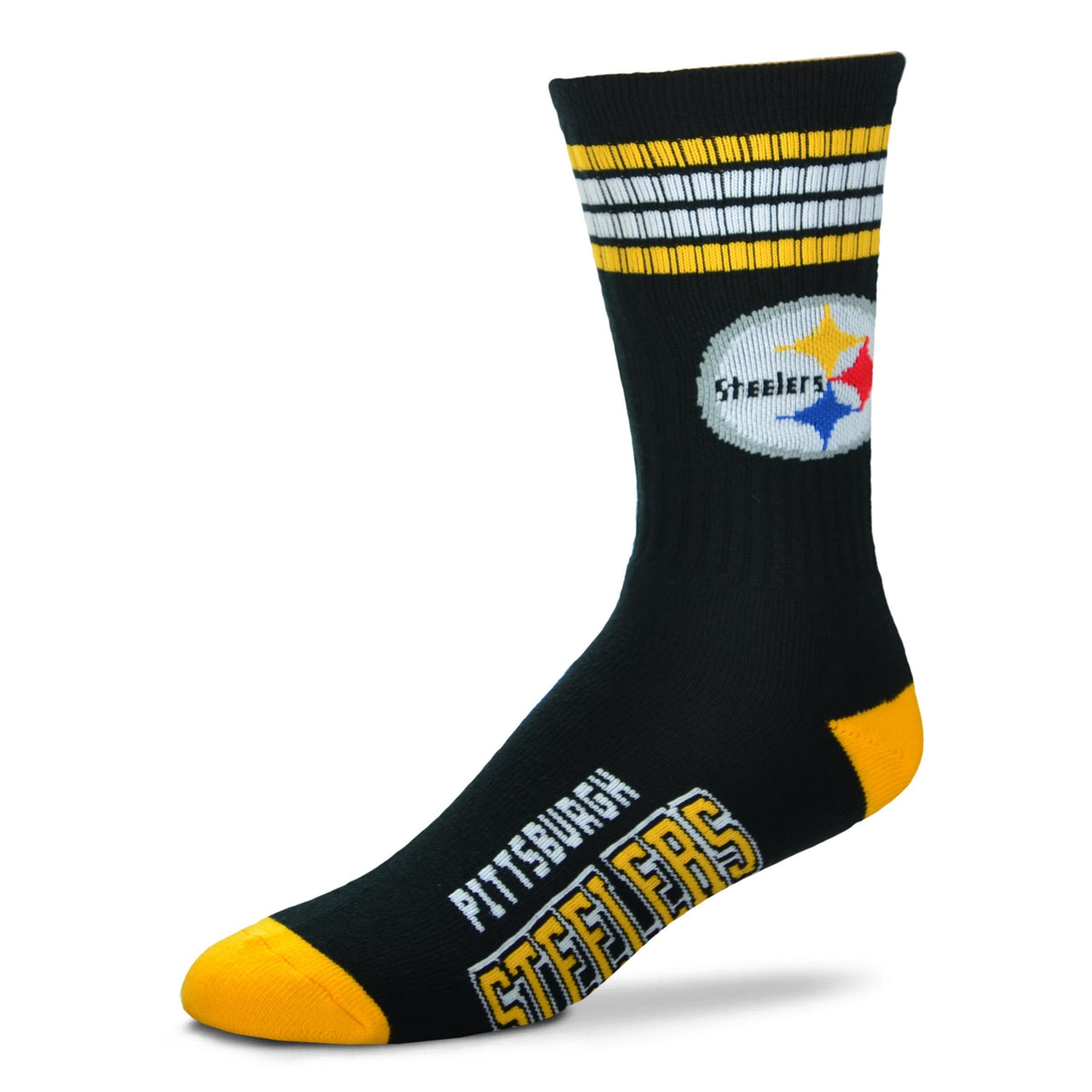 Pittsburgh Steelers Men's 4 Stripe Deuce Socks - Dynasty Sports & Framing 