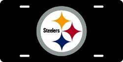 Pittsburgh Steelers NFL Laser Cut Black License Plate (Team Logo) - Dynasty Sports & Framing 
