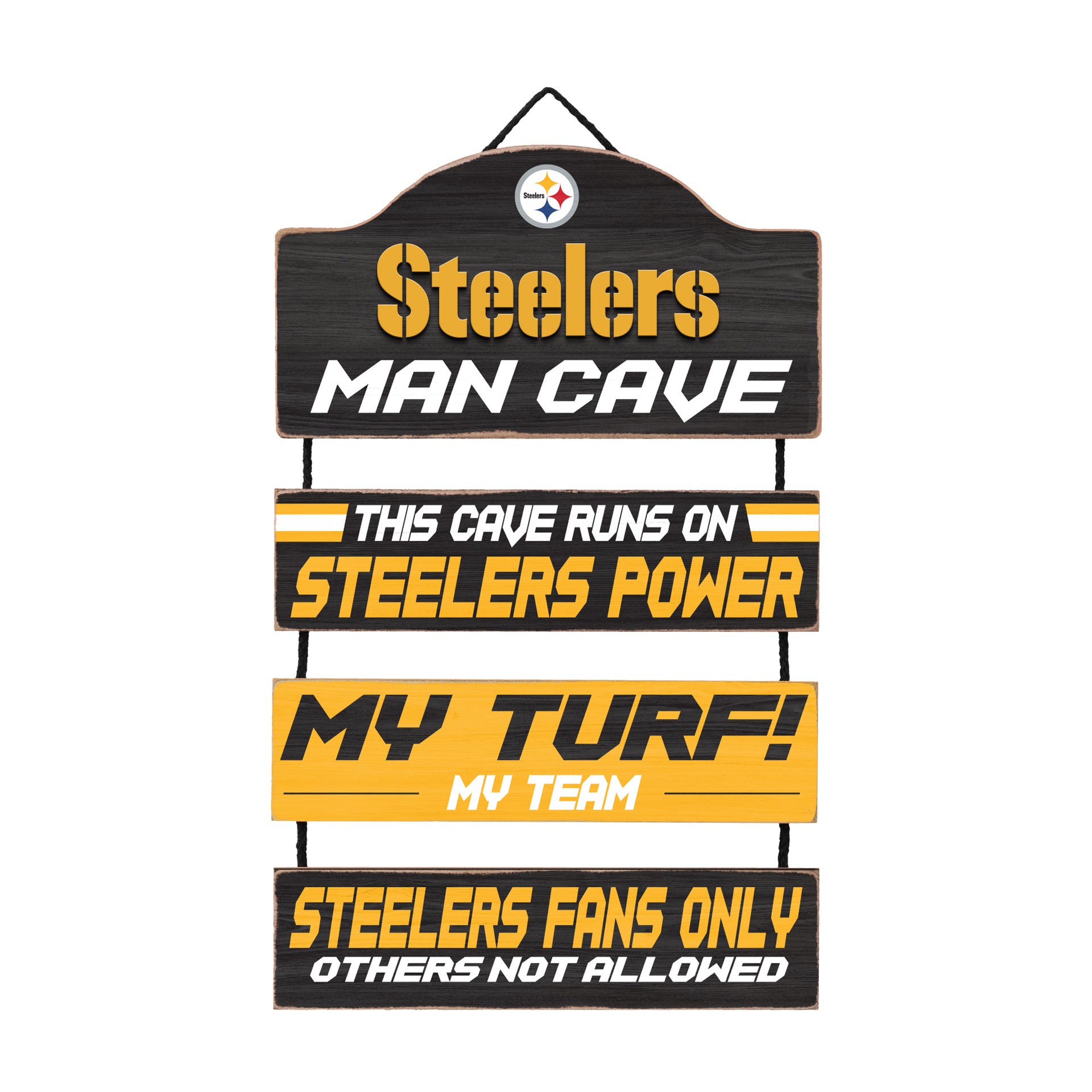 Pittsburgh Steelers Wooden Man Cave Sign - Dynasty Sports & Framing 