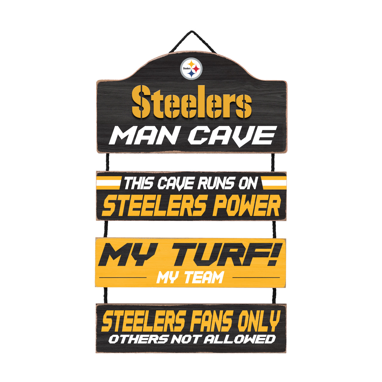 Pittsburgh Steelers Wooden Man Cave Sign - Dynasty Sports & Framing 