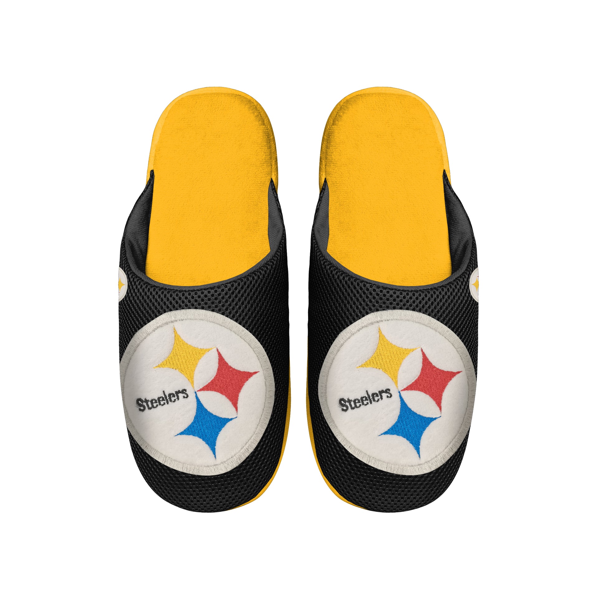 Pittsburgh Steelers Big Logo Mesh Slide Slippers - Dynasty Sports & Framing 