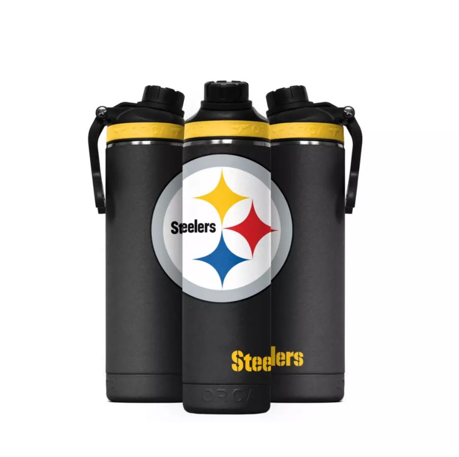 Pittsburgh Steelers 22oz. Large Logo Hydra Water Bottle - Dynasty Sports & Framing 