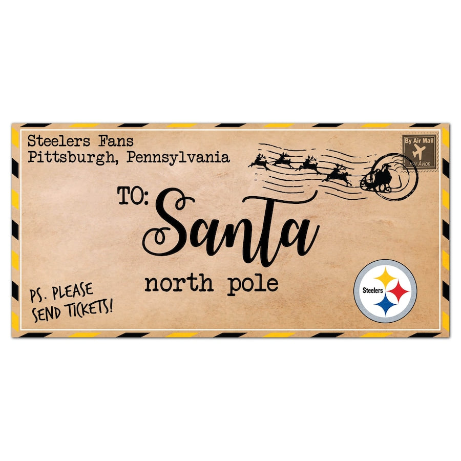 Pittsburgh Steelers 6'' x 12'' Letter to Santa Sign - Dynasty Sports & Framing 
