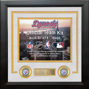 NFL Football Photo Picture Frame Kit - Pittsburgh Steelers (White Matting, Yellow Trim) - Dynasty Sports & Framing 