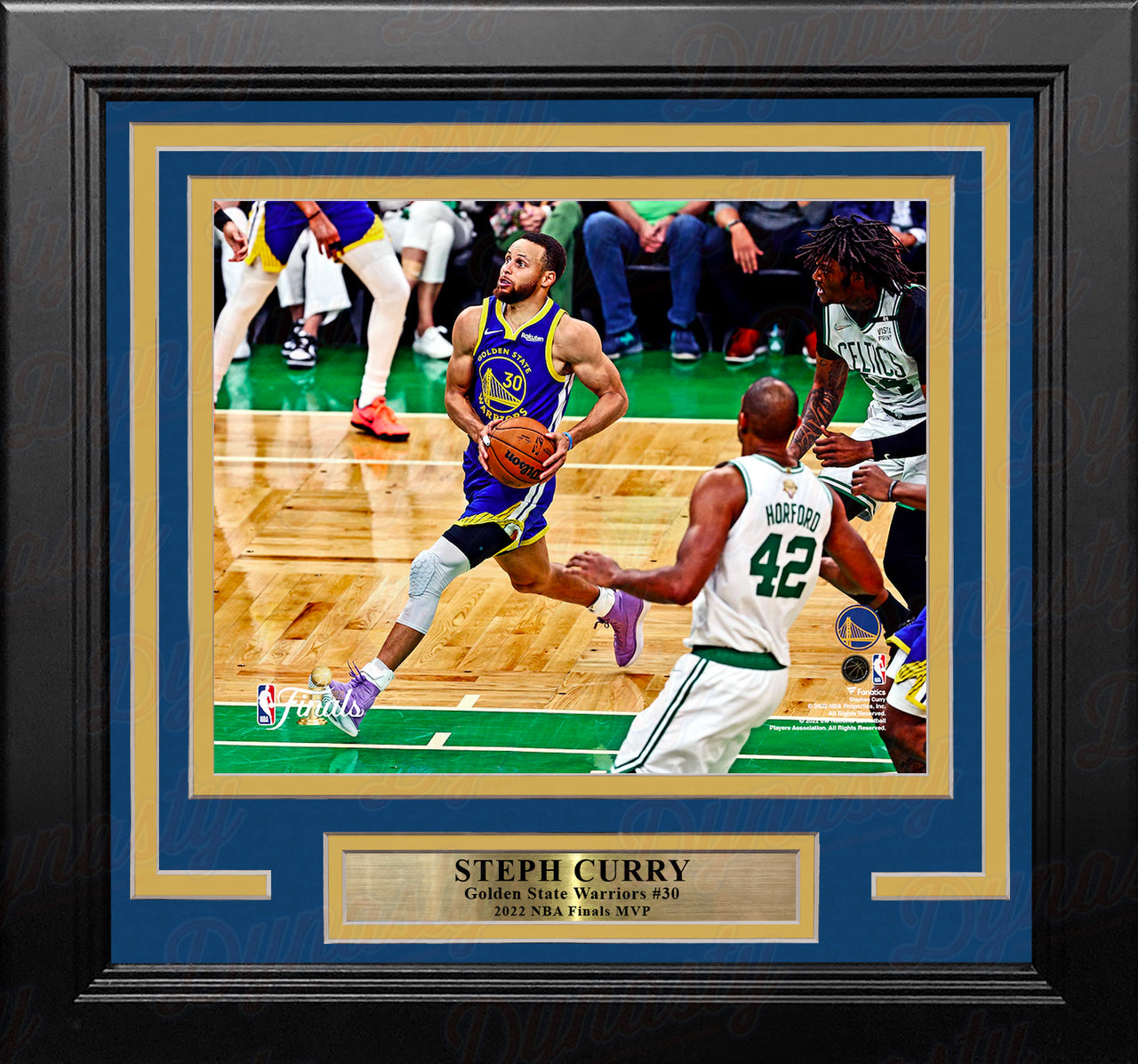 Steph Curry 2022 NBA Finals Action Golden State Warriors 8" x 10" Framed Basketball Photo - Dynasty Sports & Framing 