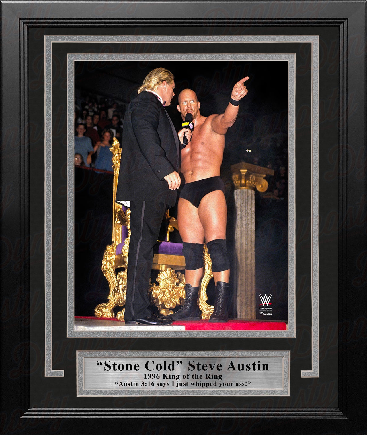 Stone Cold Steve Austin 1996 King of the Ring Austin 3:16 Speech 8" x 10" Framed WWE Wrestling Photo - Dynasty Sports & Framing 