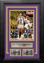 John Stockton & Karl Malone Utah Jazz 8" x 10" Framed Basketball Photo with Engraved Autographs - Dynasty Sports & Framing 