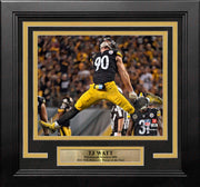 TJ Watt Celebration Pittsburgh Steelers 8" x 10" Framed Football Photo - Dynasty Sports & Framing 