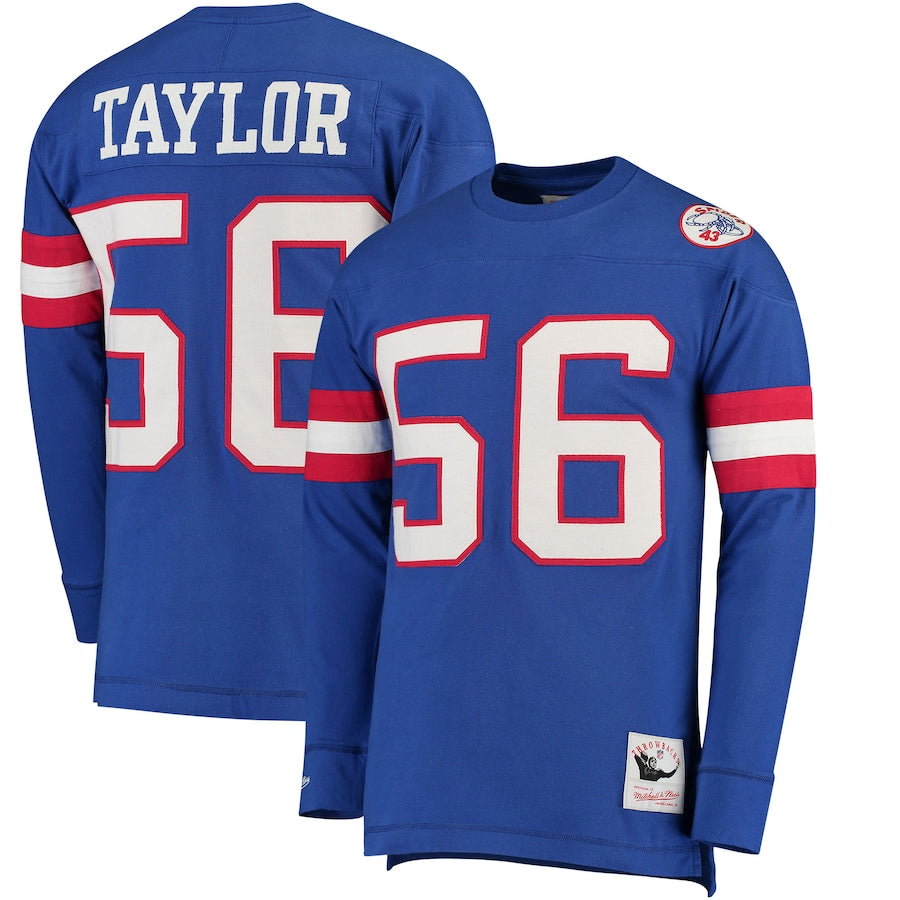 Lawrence Taylor New York Giants Mitchell & Ness Long Sleeve Jersey Shirt - Dynasty Sports & Framing 