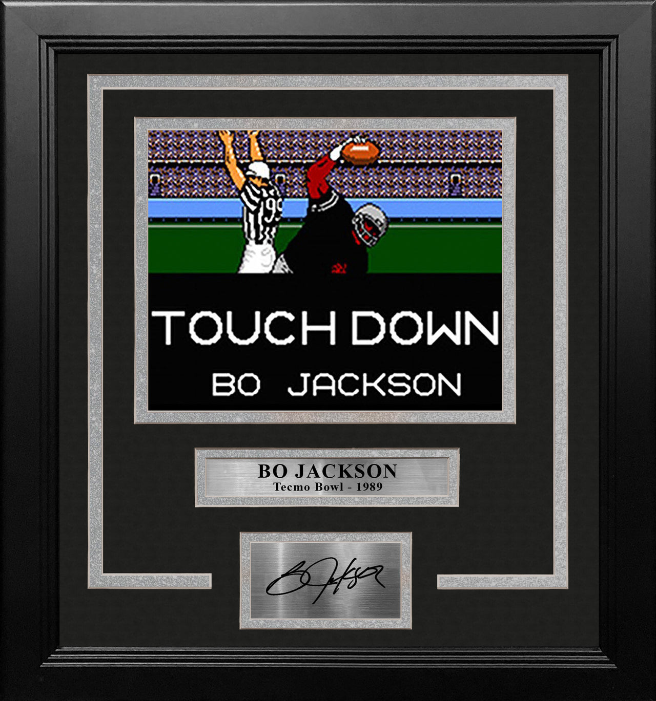 Bo Jackson Tecmo Bowl Touchdown 8" x 10" Framed Video Game Football Photo with Engraved Autograph - Dynasty Sports & Framing 