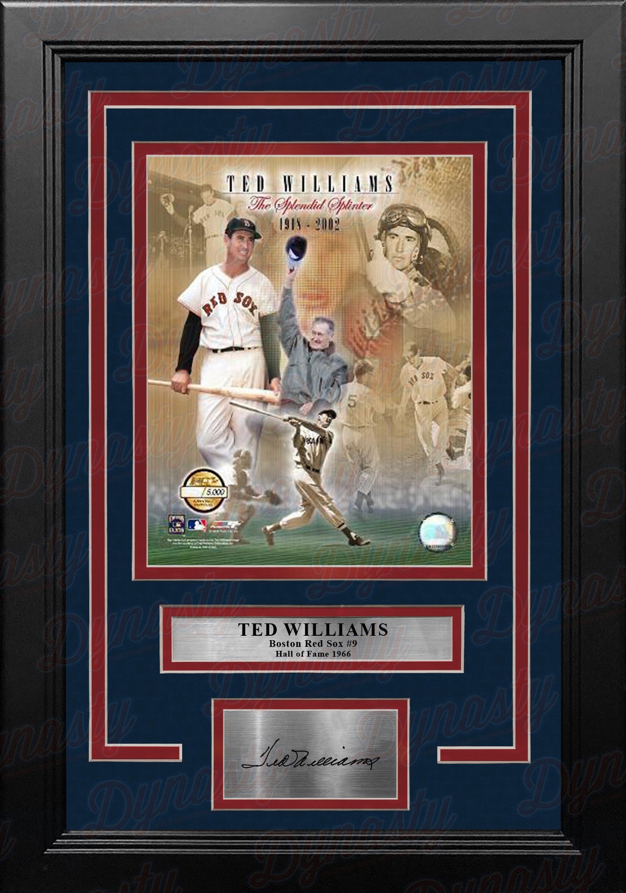 Ted Williams Boston Red Sox Splendid Splinter 8x10 Framed Baseball Photo with Engraved Autograph - Dynasty Sports & Framing