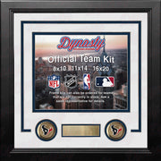 NFL Football Photo Picture Frame Kit - Houston Texans (White Matting, Navy Trim) - Dynasty Sports & Framing 