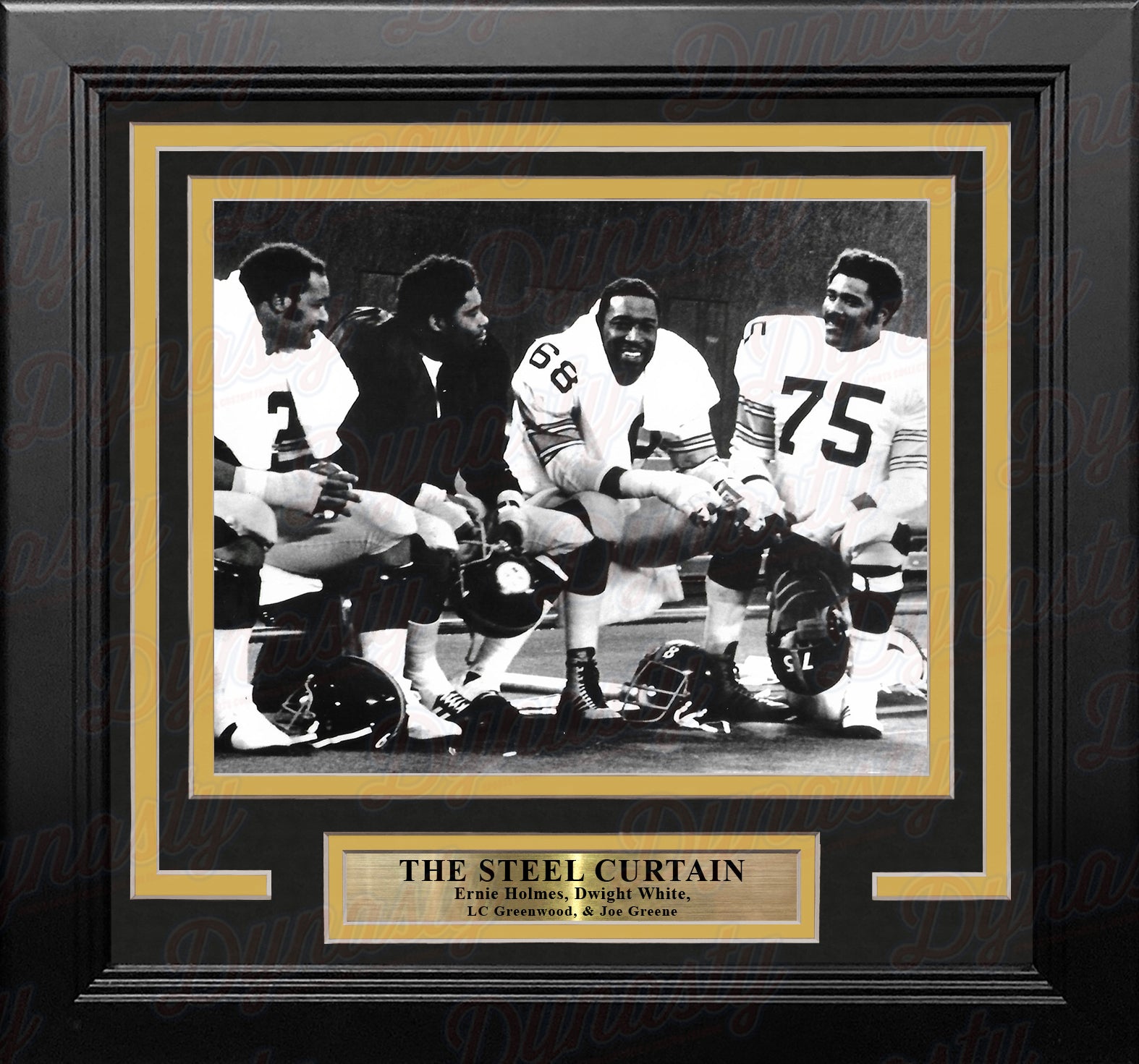 The Steel Curtain on the Bench Pittsburgh Steelers 8" x 10" Framed Football Photo - Dynasty Sports & Framing 