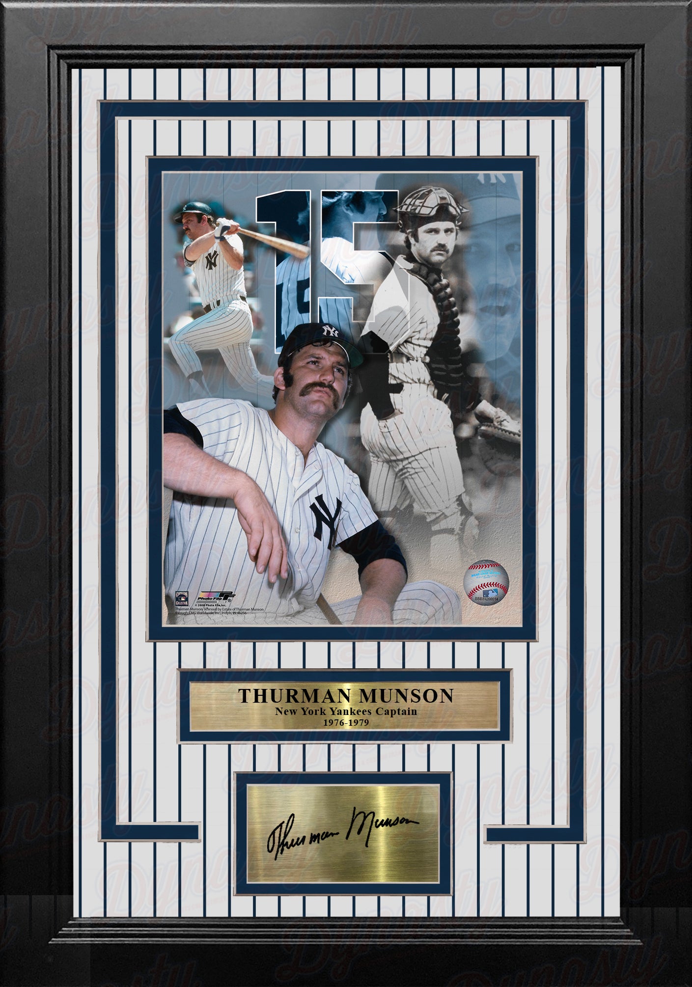 Thurman Munson New York Yankees 8" x 10" Framed Baseball Collage Photo with Engraved Autographs - Dynasty Sports & Framing 