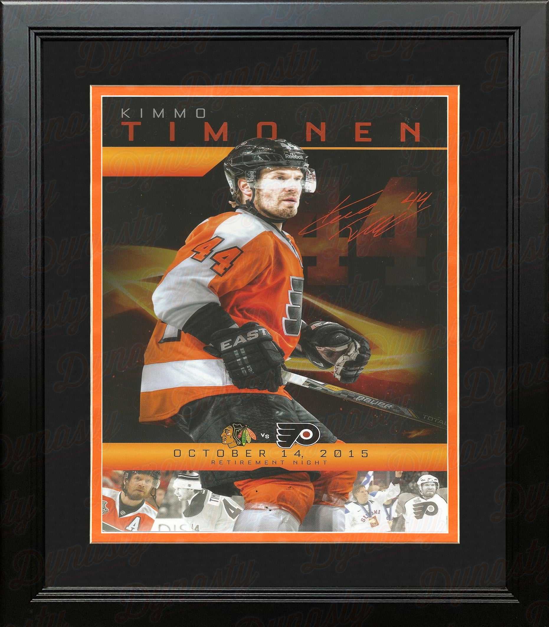 Kimmo Timonen 2015 Philadelphia Flyers Hockey Framed Retirement Night Card - Dynasty Sports & Framing 