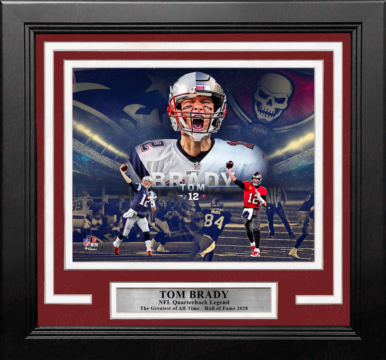 Tom Brady New England Patriots & Tampa Bay Buccaneers 8" x 10" Framed Collage Football Photo - Dynasty Sports & Framing 
