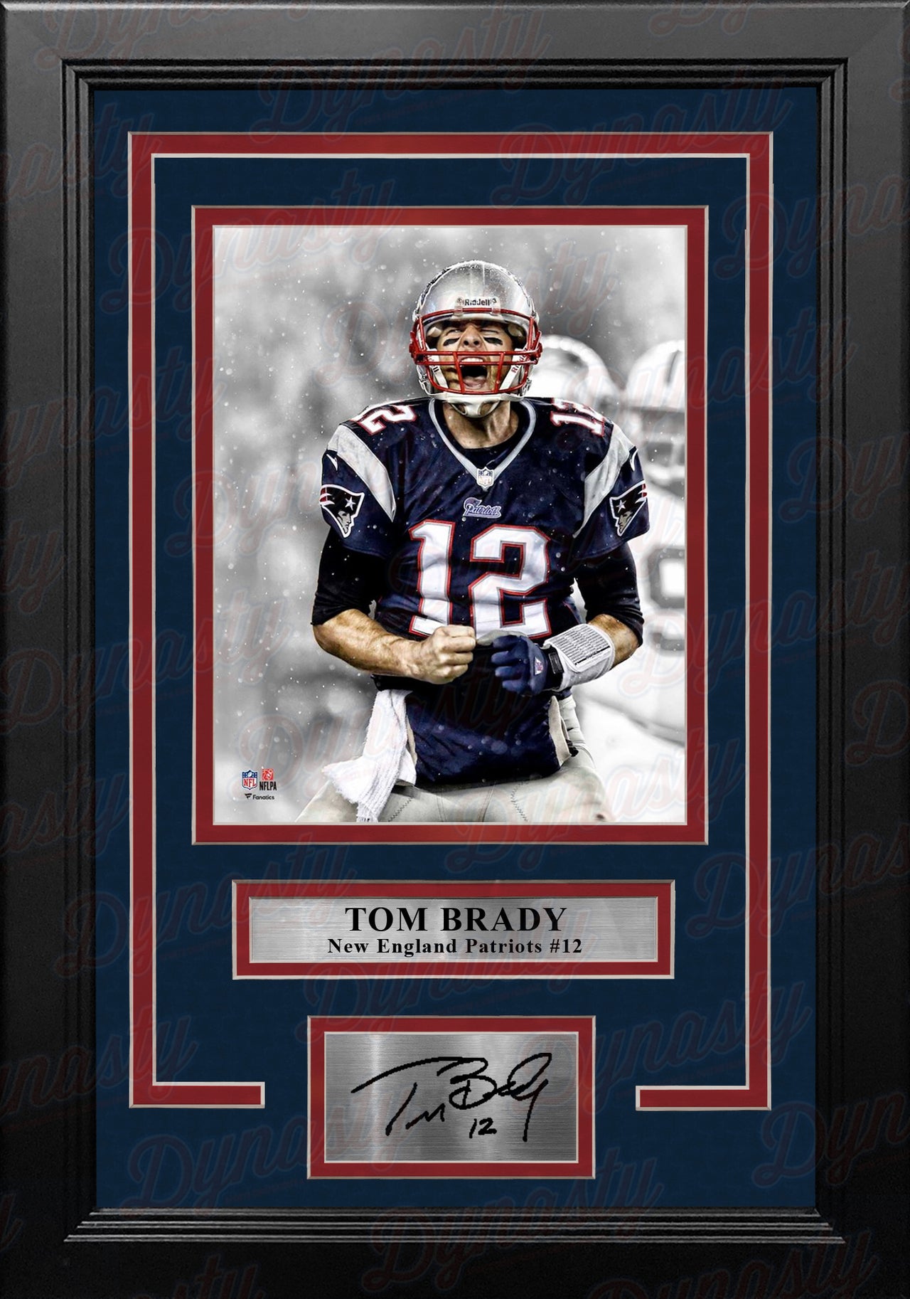 Tom Brady Scream Spotlight New England Patriots 8" x 10" Framed Football Photo with Engraved Autograph - Dynasty Sports & Framing 