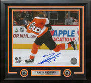 Travis Sanheim Shoot Autographed Philadelphia Flyers Framed Hockey Photo - Dynasty Sports & Framing 