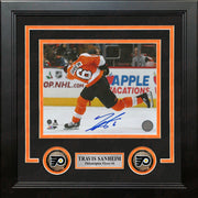 Travis Sanheim Shoot Autographed Philadelphia Flyers Framed Hockey Photo - Dynasty Sports & Framing 