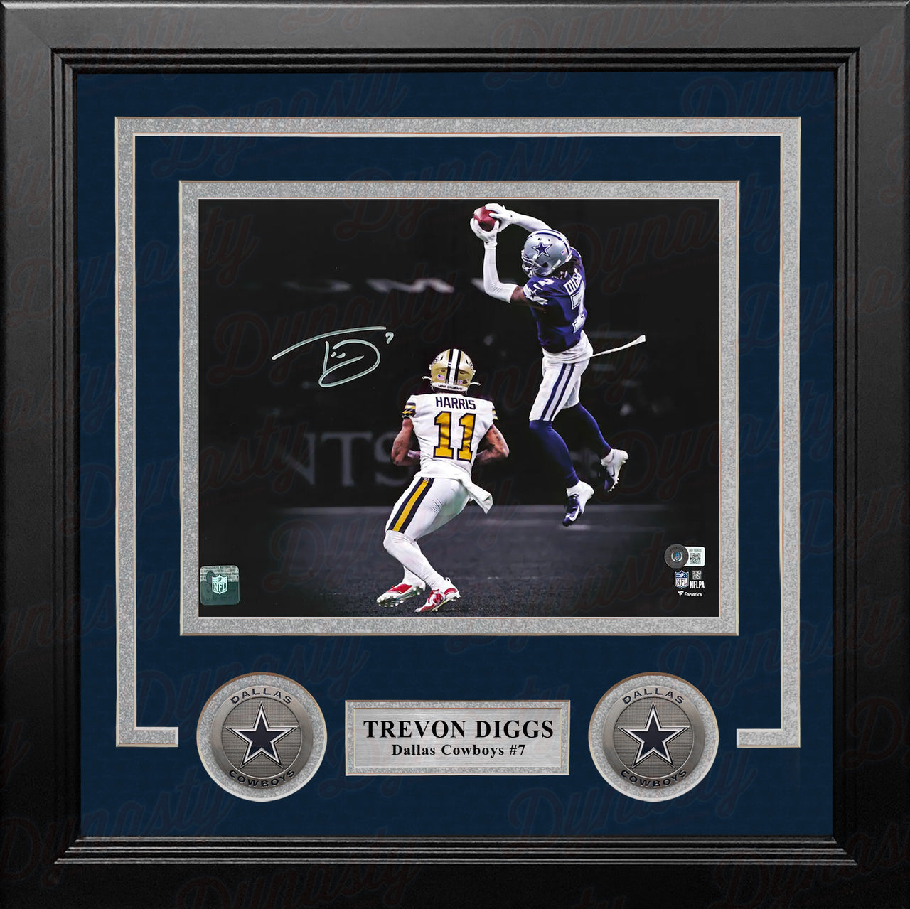 Trevon Diggs Dallas Cowboys Autographed Framed Spotlight Football Photo - Dynasty Sports & Framing 