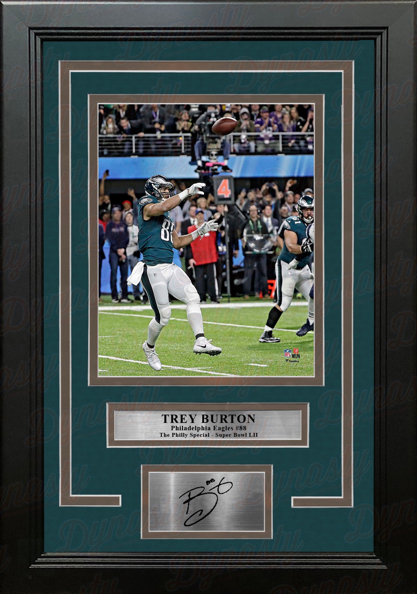 Trey Burton Philadelphia Eagles Philly Special TD 8x10 Framed Football Photo with Engraved Autograph - Dynasty Sports & Framing 