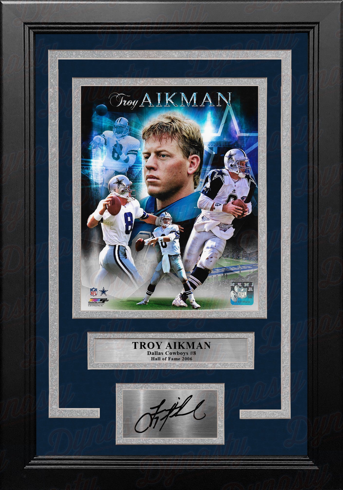 Troy Aikman Dallas Cowboys 8" x 10" Framed Football Collage Photo with Engraved Autograph - Dynasty Sports & Framing 