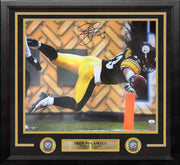Troy Polamalu Pylon Dive Pittsburgh Steelers Autographed 16" x 20" Framed Football Photo - Dynasty Sports & Framing 
