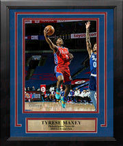 Tyrese Maxey in Action Philadelphia 76ers 8" x 10" Framed Basketball Photo - Dynasty Sports & Framing 