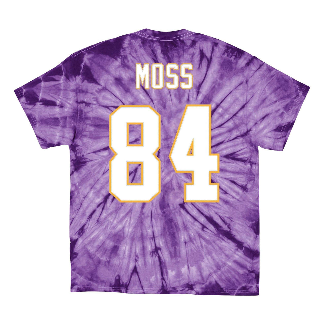 Randy Moss Minnesota Vikings Mitchell & Ness Tie-Dye Retired Player Name & Number T-Shirt - Dynasty Sports & Framing 