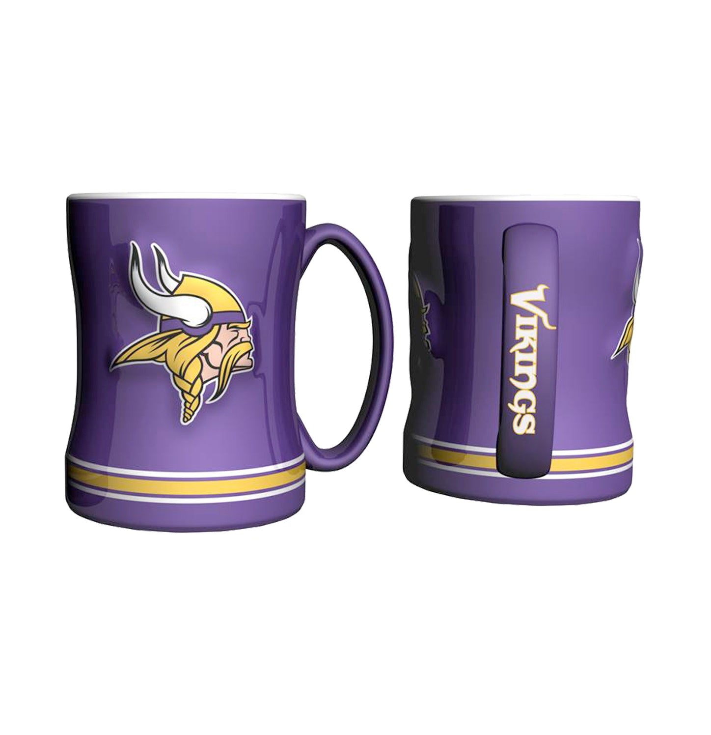 Minnesota Vikings NFL Football Logo Relief 14 oz. Mug - Dynasty Sports & Framing 