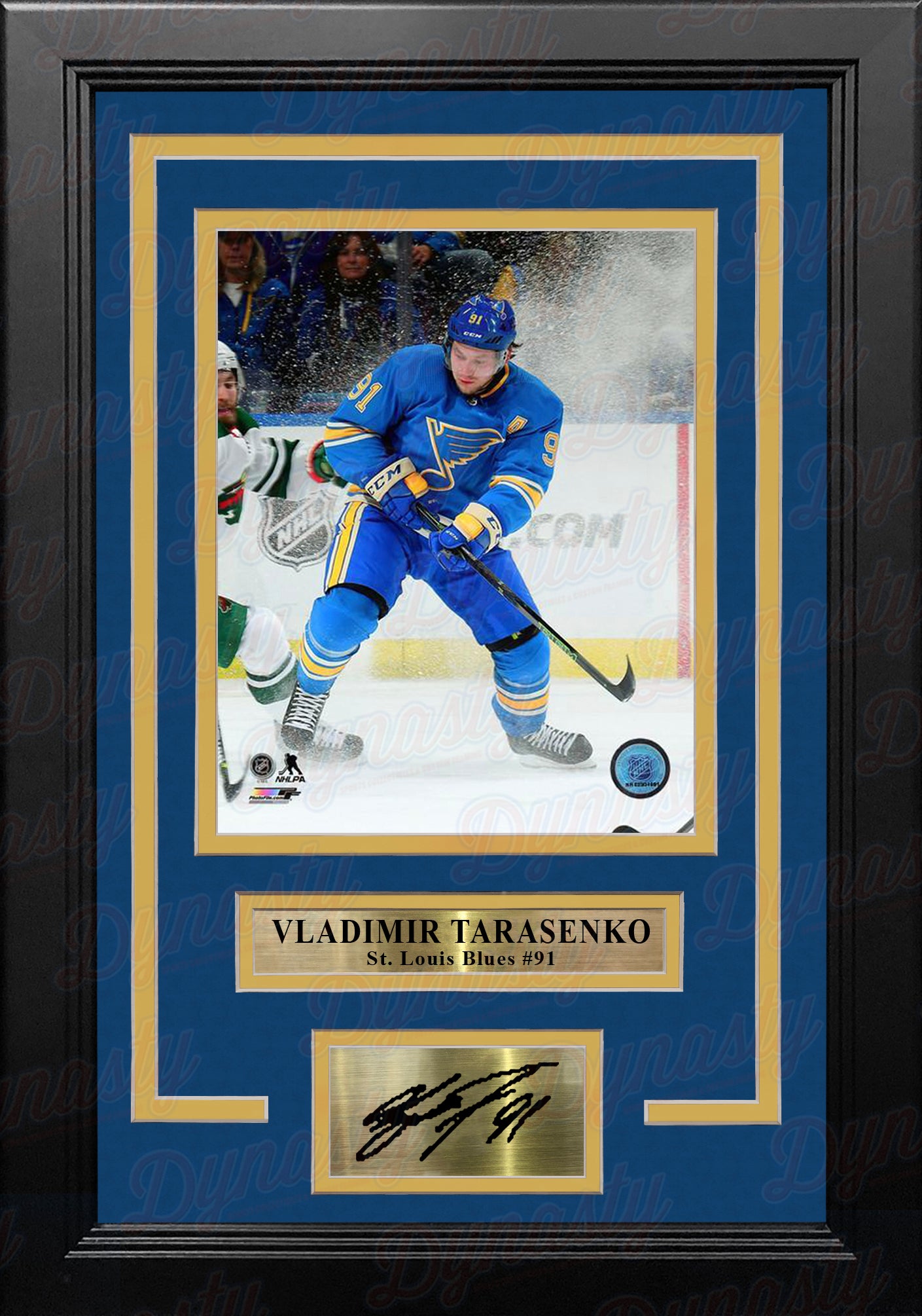 Vladimir Tarasenko St. Louis Blues in Action NHL Hockey 8x10 Framed Photo with Engraved Autograph - Dynasty Sports & Framing 