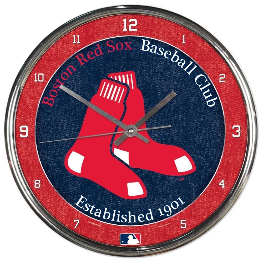 Boston Red Sox Round Chrome Clock - Dynasty Sports & Framing 